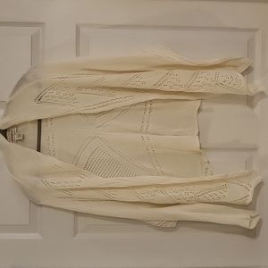 Max Studio off white loose knit boho cardigan. Small.